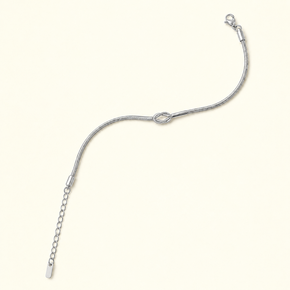 Elegant Silver-Tone Knot Chain Bracelet