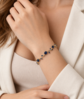 Golden Sapphire Blue Tulip Bracelet