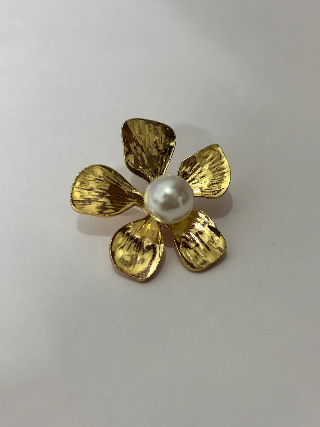 Golden Bloom Pearl Stud Earrings