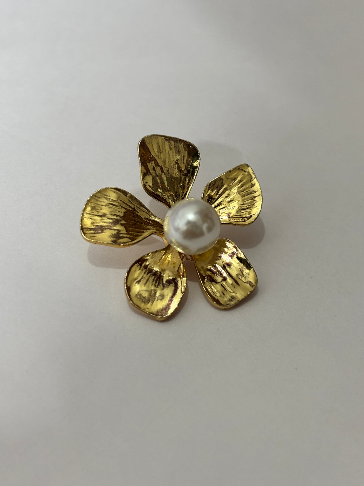 Golden Bloom Pearl Stud Earrings