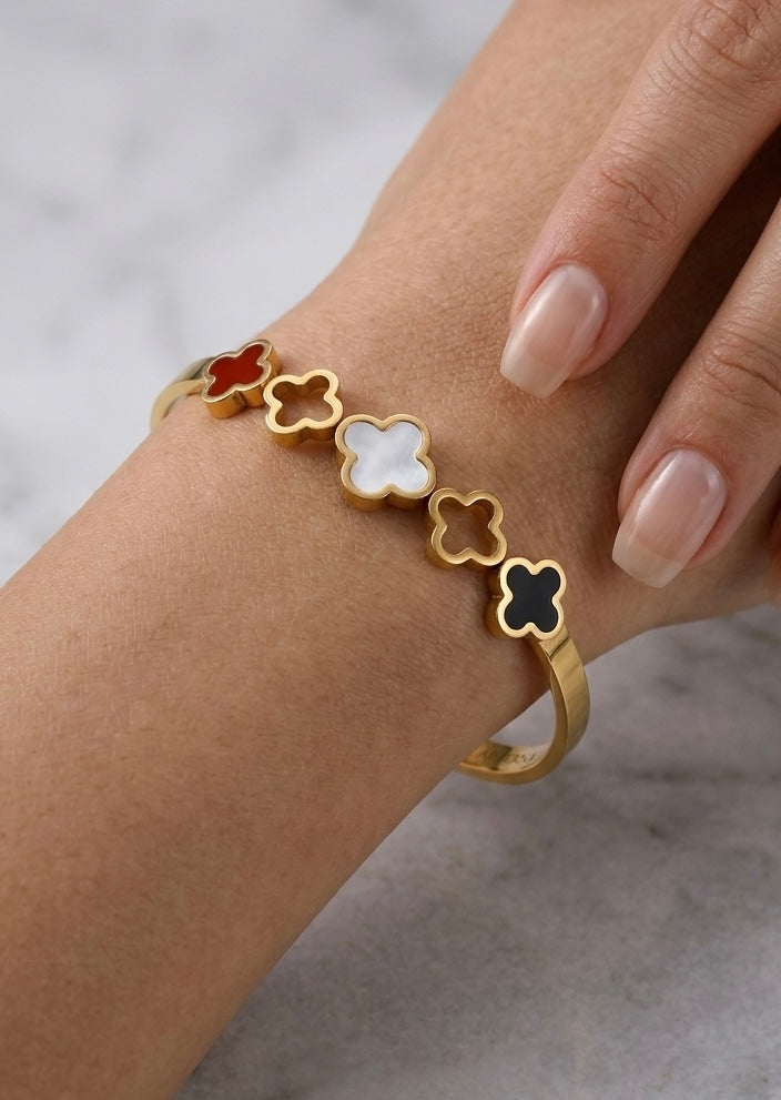 Clover Charm Bangle Bracelet for Women