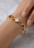 Clover Charm Bangle Bracelet for Women